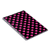Carnet Coeurs de polka rose Fuchsia sur noir (Côté Droit)