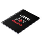 Carnet Coeurs de vol Valentines Jour Drôle Skeleton Main (Côté gauche)