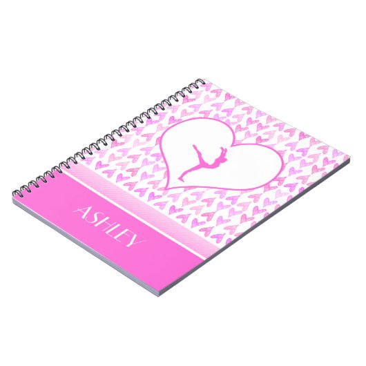 Carnet Coeurs décorés d'un monogramme d'aquarelle de rose (Côté gauche)