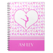 Carnet Coeurs décorés d'un monogramme d'aquarelle de rose (Devant)