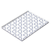 Carnet Coeurs dessinés à la main design bleu foncé sur bl (Côté gauche)