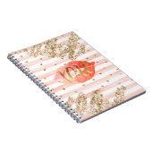 Carnet Coeurs d'or rose pâle Lèvres de Parties scintillan (Côté Droit)