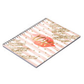 Carnet Coeurs d'or rose pâle Lèvres de Parties scintillan (Côté gauche)