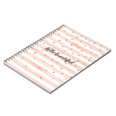 Carnet Coeurs dorés à rayures roses (Côté gauche)