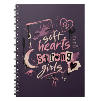 Carnet Cœurs doux Filles fortes Goth pastel Anime