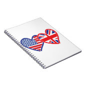 Carnet Coeurs du drapeau américain Union Jack (Côté Droit)