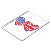 Carnet Coeurs du drapeau américain Union Jack (Côté gauche)