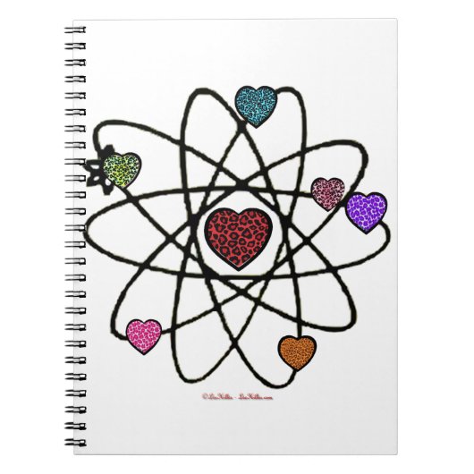 Carnet Coeurs Empreintes de léopard de Valentine atomique (Devant)