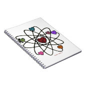 Carnet Coeurs Empreintes de léopard de Valentine atomique (Côté Droit)