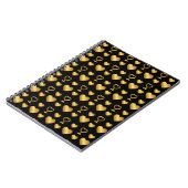 Carnet Cœurs en feuille d'or noir de luxe (Côté gauche)