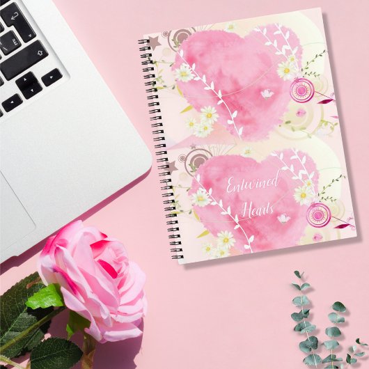 Carnet Coeurs enmêlés - rose