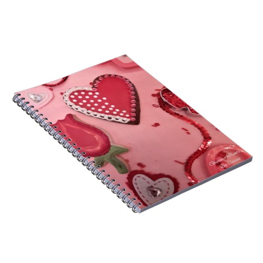 Carnet Coeurs et biscuits à sucre Rose (Côté Droit)