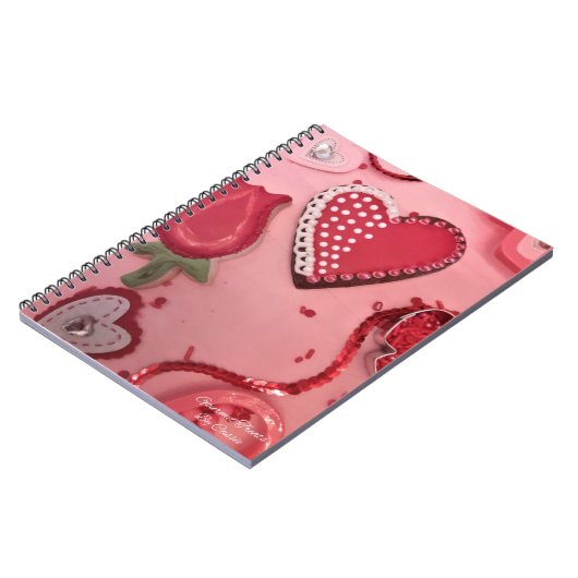 Carnet Coeurs et biscuits à sucre Rose (Côté gauche)