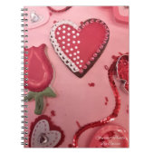 Carnet Coeurs et biscuits à sucre Rose (Devant)