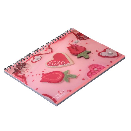 Carnet Coeurs et biscuits à sucre Rose (Côté gauche)