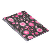 Carnet Coeurs et fleurs rose et bleu Whimsical (Côté Droit)