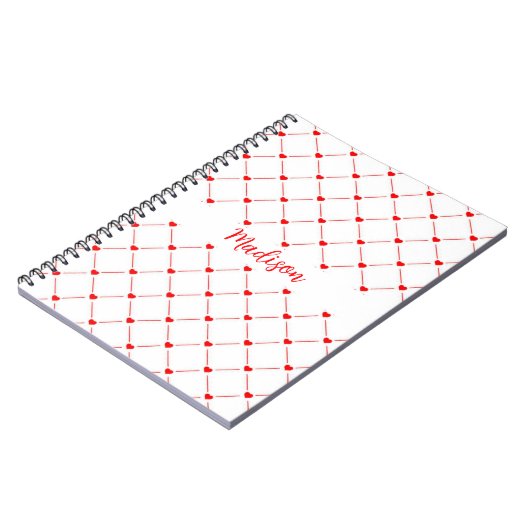 Carnet Coeurs Et Lignes Rouges (Côté gauche)