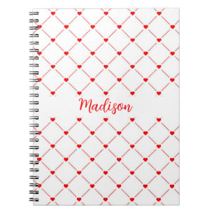 Carnet Coeurs Et Lignes Rouges