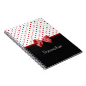 Carnet Coeurs et pois Girly avec le nom (Côté Droit)