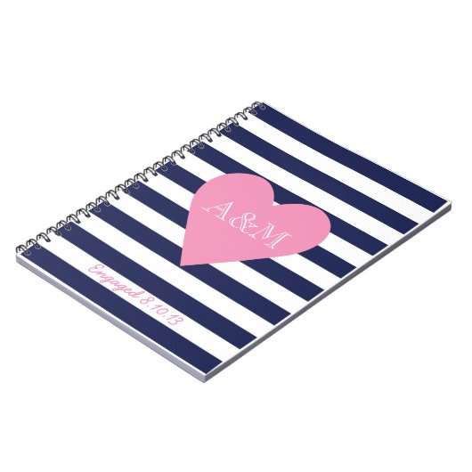 Carnet Coeurs et rayures engagés (Côté gauche)