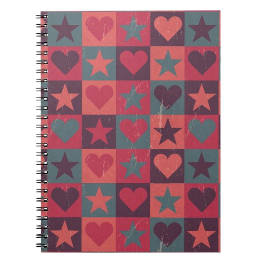 Carnet Coeurs et rose de profil sous convention (Devant)