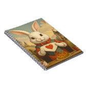 Carnet Cœurs Fantaisistes du Lapin Blanc Enchantant le Pa (Côté Droit)