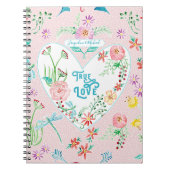 Carnet Coeurs Floral n Love Dragonfly Valentines Day (Devant)