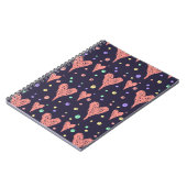 Carnet Coeurs motifs Fille colorée Moderne Cute    (Côté gauche)