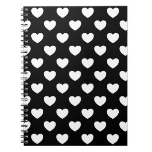 Carnet Coeurs Noir Et Blanc