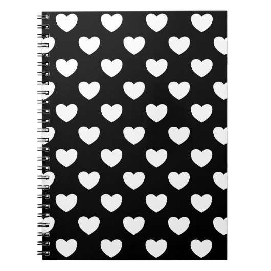 Carnet Coeurs Noir Et Blanc (Devant)