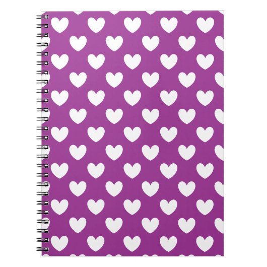 Carnet Coeurs polka blanc sur Cactus violet Fleur violet (Devant)