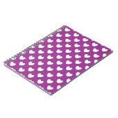 Carnet Coeurs polka blanc sur violet (Côté gauche)