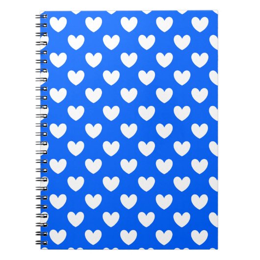 Carnet Coeurs polka blancs sur bleu (Devant)