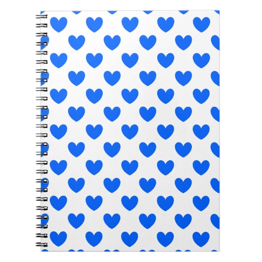 Carnet Coeurs polka bleu sur blanc (Devant)