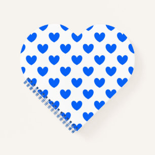 Carnet Coeurs polka bleu sur blanc