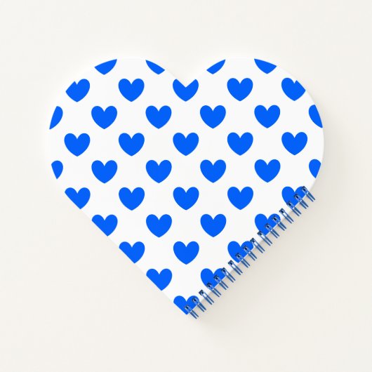 Carnet Coeurs polka bleu sur blanc (Dos)