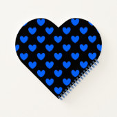 Carnet Coeurs polka bleu sur noir (Dos)