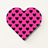 Carnet Coeurs polka noirs sur rose fuchsia (Dos)