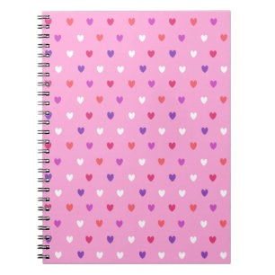 Carnet Coeurs polka rose