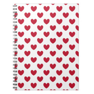 Carnet Coeurs polka rouge sur blanc