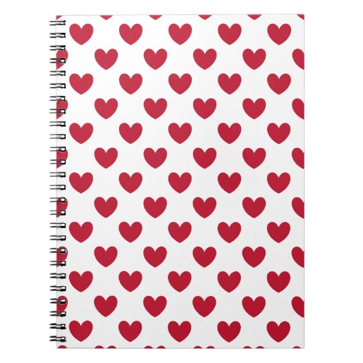 Carnet Coeurs polka rouge sur blanc (Devant)