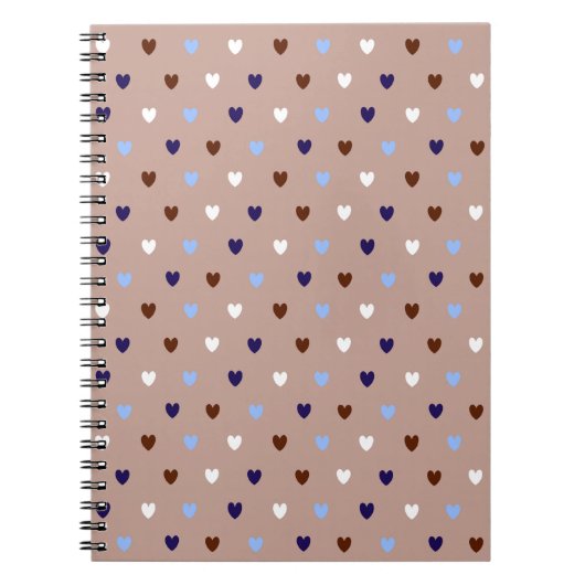 Carnet Coeurs Polka sur brun pâle (Devant)
