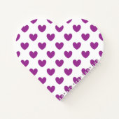 Carnet Coeurs polka violet sur blanc (Dos)