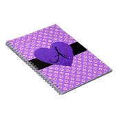 Carnet Coeurs pourpres de monogramme de pois (Côté Droit)
