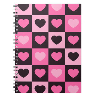 Carnet Coeurs rose clair rose chaud rose bordeaux foncé À