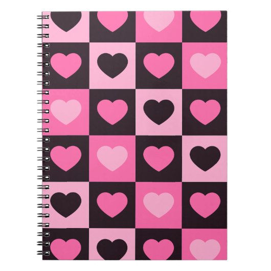 Carnet Coeurs rose clair rose chaud rose bordeaux foncé À (Devant)