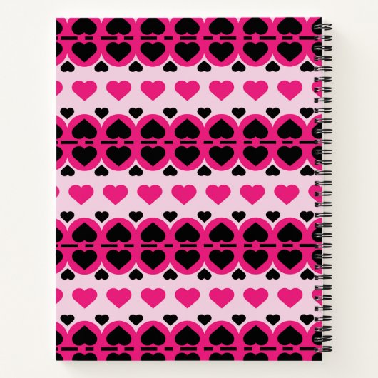 Carnet Coeurs rose et noir (Dos)