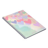 Carnet Coeurs rose vert pourpre Aquarelle personnalisée (Côté Droit)