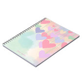 Carnet Coeurs rose vert pourpre Aquarelle personnalisée (Côté gauche)
