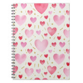 Carnet Cœurs roses aquarelle doux (Devant)